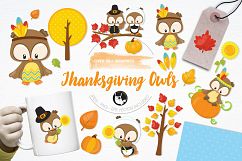 Thanksgiving Owls graphics and illustrations Product Image 1