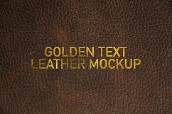 Golden Text Leather Logo Mockup Product Image 1