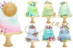 Watercolor Layered Wedding Cake Clipart Product Image 3
