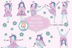 Unicorn Ballerina Vector Set Product Image 1