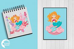 Mermaid Princess clipart, graphics, illustrations AMB-818 Product Image 3