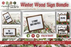 Winter Wood Sign Mock up Bundle PSD JPG PNG Product Image 1