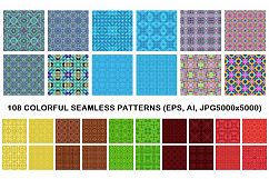 108 colorful seamless kaleidoscope triangle patterns (AI, EPS, JPG 5000x5000) Product Image 1
