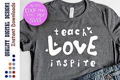 Teath Love inspire Svg Love svg School Svg Teacher svg Product Image 1