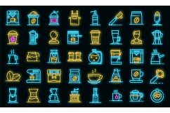 Barista icons set vector neon Product Image 1