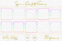 Pastel Rainbow Square Confetti Frames Product Image 1