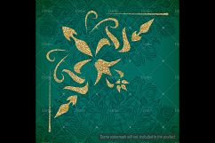 16 Gold Glitter Corner Borders, Corner Wedding Invitation Product Image 5