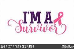 Breast Cancer, SVG, Awareness, I&#039;m a Survivor, Ribbon, PNG Product Image 1