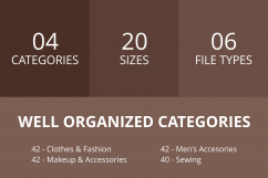 166 Fashion Flat Greyscale Icons Product Image 3