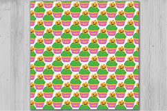Halloween Cupcake Digital Paper, Halloween Digital Paper, Spider Digital Paper, Pumpkin Digital Paper. Product Image 4