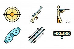 Biathlon icons set vector flat Product Image 1