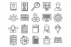 Sociology school icons set, outline style Product Image 1