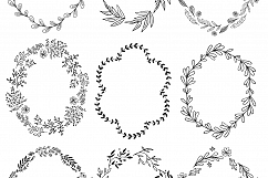 Hand drawn oval wreaths Product Image 3