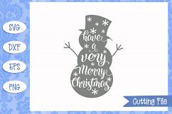 Merry Christmas Snowman SVG File Product Image 1