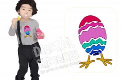 Easter Egg Machine Embroidery Design Chick Chicken 3 Sizes Product Image 1
