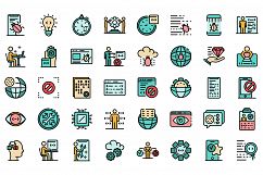 Testing software icons set vector flat Product Image 1