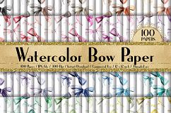 100 Seamless Watercolor Princess Bow Digital Papers Product Image 1