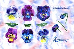 Watercolor pansy set Product Image 2