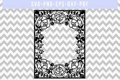 Floral Frame SVG Cut File, Wedding Flower Papercut, DXF, PDF Product Image 4