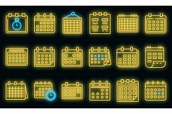 Calendar icons set vector neon Product Image 1