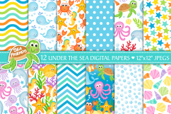 Under the sea digital papers, Under the sea patterns, Ocean Product Image 1