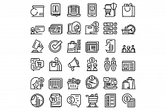 Consumer rights icons set, outline style Product Image 1