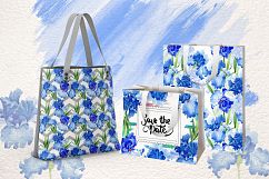 Blue bearded iris PNG watercolor set Product Image 2