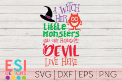 Halloween SVG | A Witch, Little Monsters and Handsome Devil Product Image 1