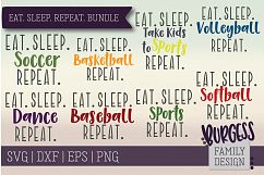 Eat Sleep Repeat sports bundle | SVG DXF EPS PNG Product Image 1