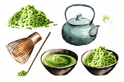 Matcha tea. Watercolor collection Product Image 2