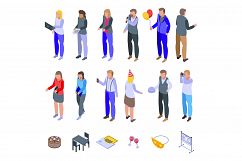 Event management icons set, isometric style Product Image 1