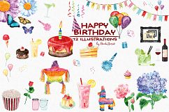 Birthday Watercolor Illustrations Product Image 1