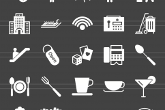 166 Restaurant &amp; Food Glyph Inverted Icons Product Image 2