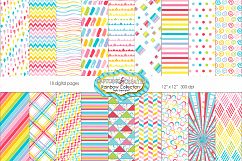 18 Rainbow Collection Patterned Papers - JPG &amp; PDF Product Image 1