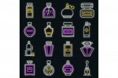 Fragrance bottles icons set vector neon Product Image 1