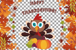 Colorful Thanksgiving Turkey clip art, Happy Thanksgiving Product Image 12