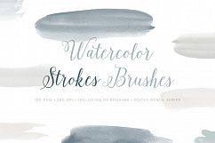 Watercolor Photoshop brushes brush strokes with bonus PNG Product Image 1