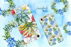 Succulent blue tropical plant PNG set Product Image 6