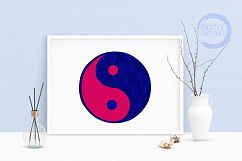 Machine Embroidery Design Yin Yang Wall Art Decor Embroidery Product Image 1
