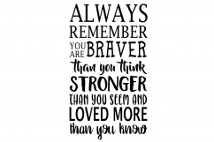 Always remember you are braver svg Pooh Quote baby nursery Product Image 1