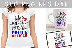My heart belongs to a police officer SVG DXF PNG EPS Product Image 1