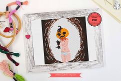 Halloween, Cross Stitch pattern PDF, Orange pumpkin Product Image 1