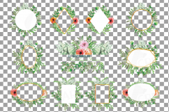 Watercolor floral wild leaves frames, printable borders Product Image 8
