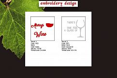 Glass of Wine sayings Embroidery Design Product Image 4