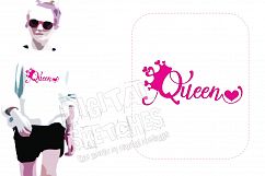 Queen Princess Saying Machine Embroidery Design 4 Sizes Product Image 1
