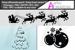 x mas svg silhouette / christmas svg silhouette bundle Product Image 2