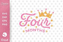 Four Months Old SVG, Baby Months Milestone SVG Cutting File Product Image 1