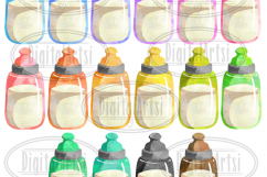 Watercolor Baby Bottles Clipart Product Image 2