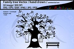 family tree clipart SVG, EPS, Dxf, Png, Pdf, Jpg / family tree silhouette / hand drawn family tree svg / vector / Commerical &amp; personal use Product Image 1