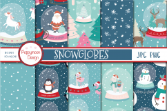 Snowglobes paper and clipart set Product Image 4